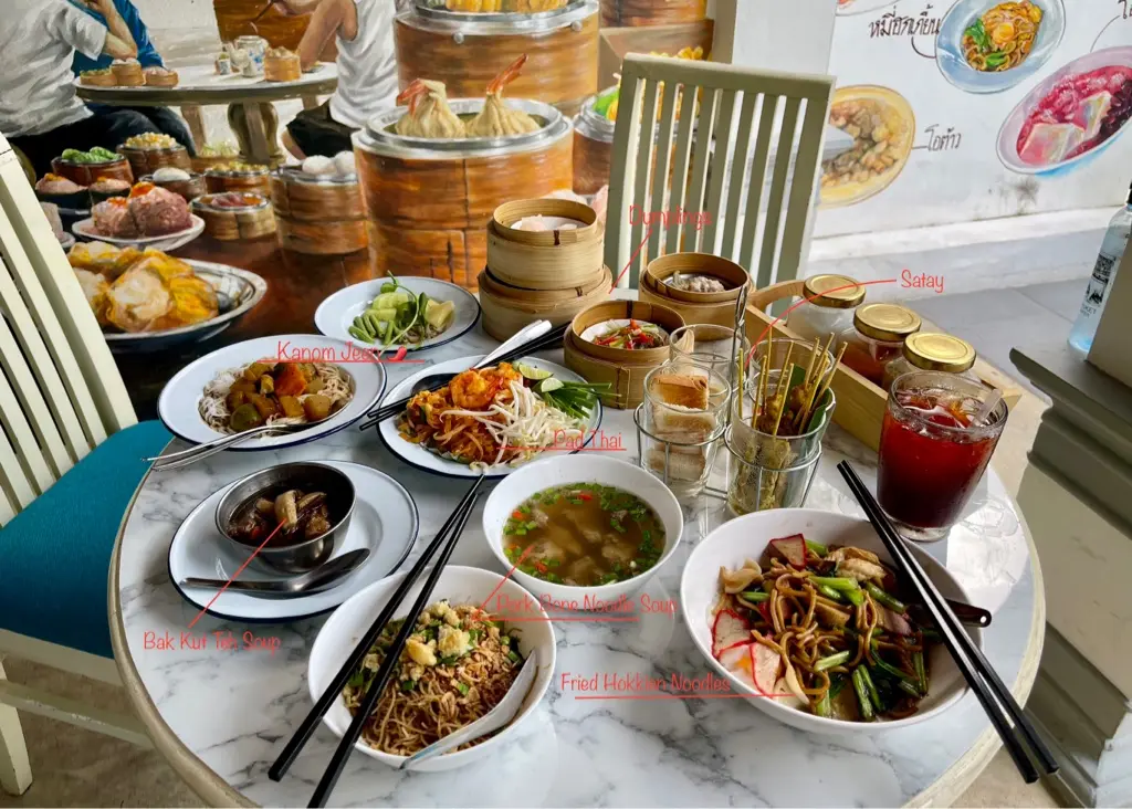 Bowl of Phuket-style Hokkien noodles served at a local restaurant in Phuket Town