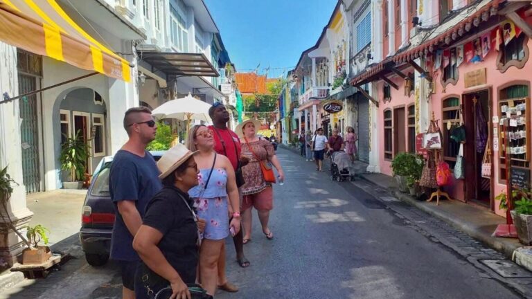 Guests experiencing Old Phuket Town, local culture and panoramic views on a Phuket City Tour