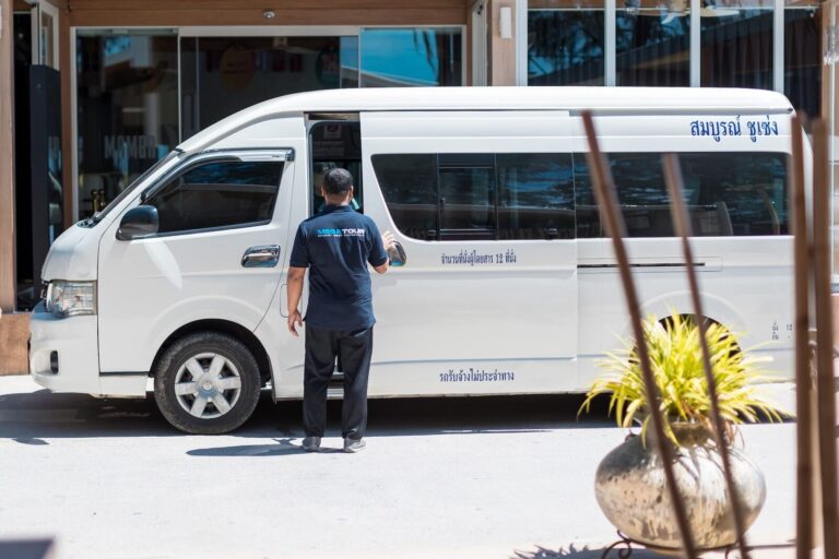 Private airport transfer vehicle waiting for travelers at Phuket Airport