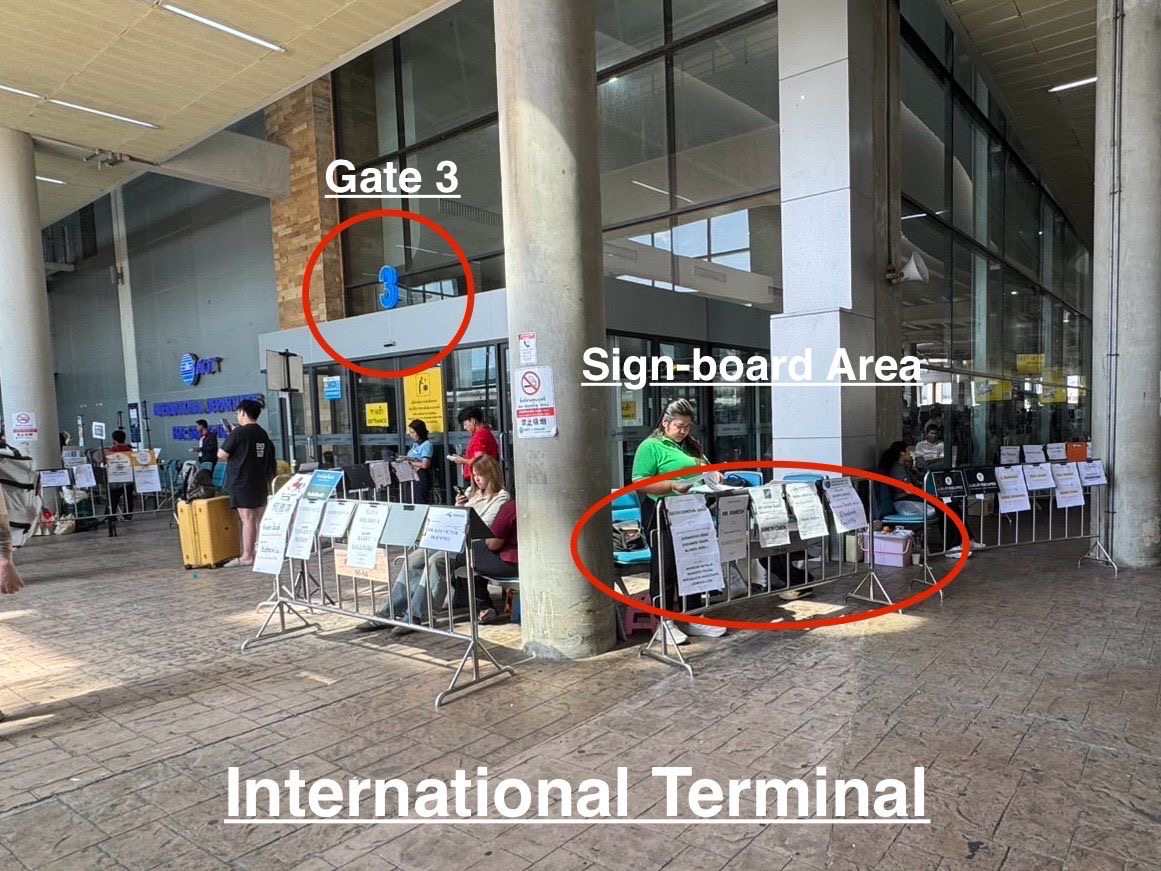 Airport pickup signboard area for Phuket Airport transfer guests
