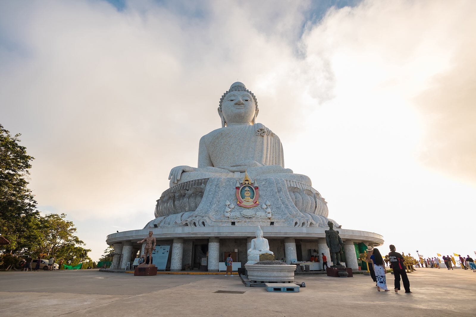 Visitor walking along a viewing terrace at the Big Buddha site in Phuket