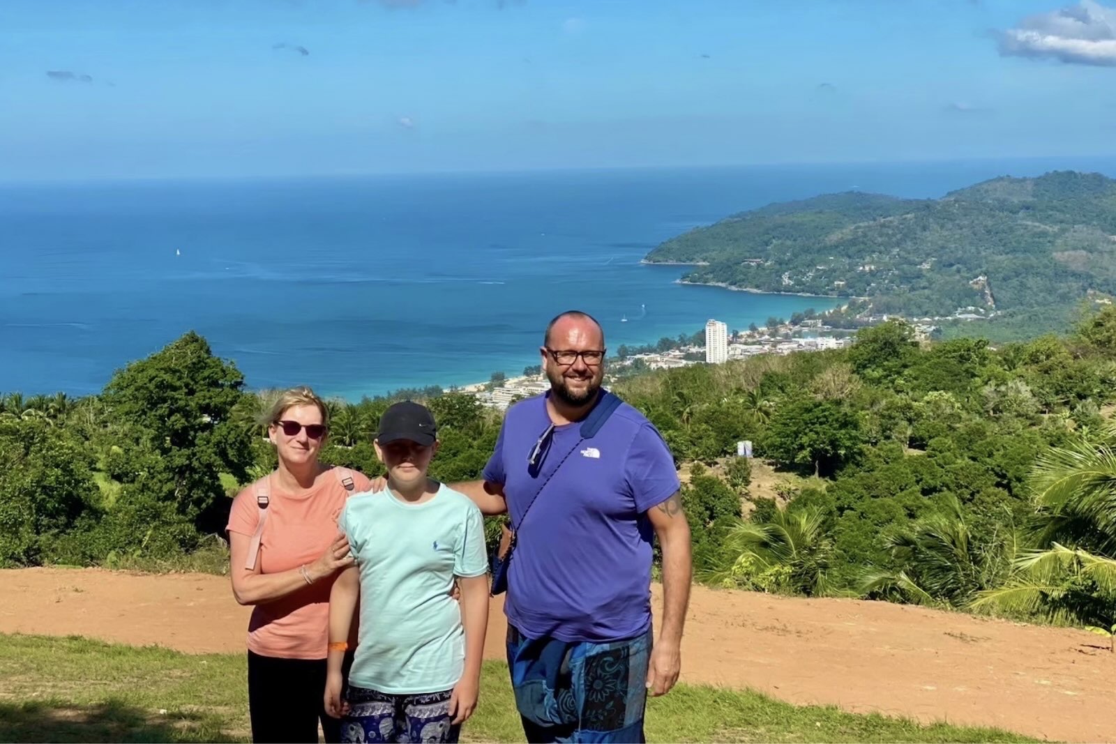 Hills and west coast scenery seen from a viewing area at Big Buddha Phuket